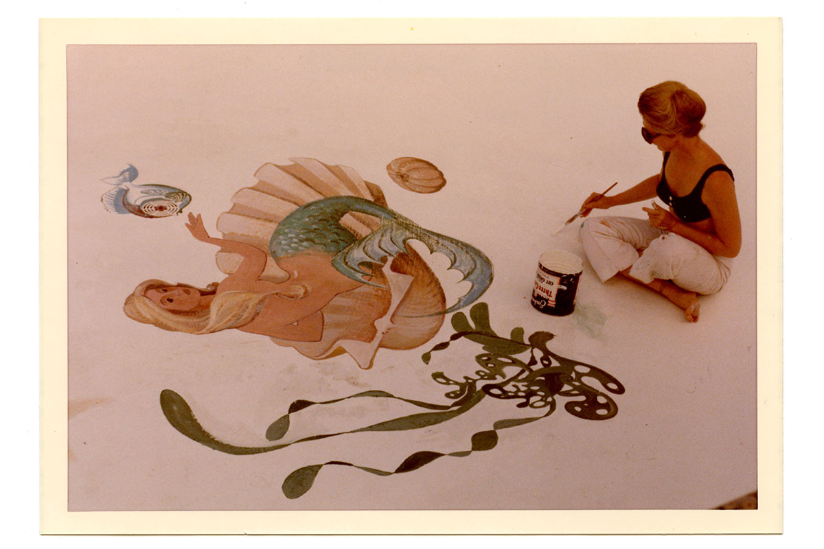 Nancy Hersch Ingram painting bottom of pool