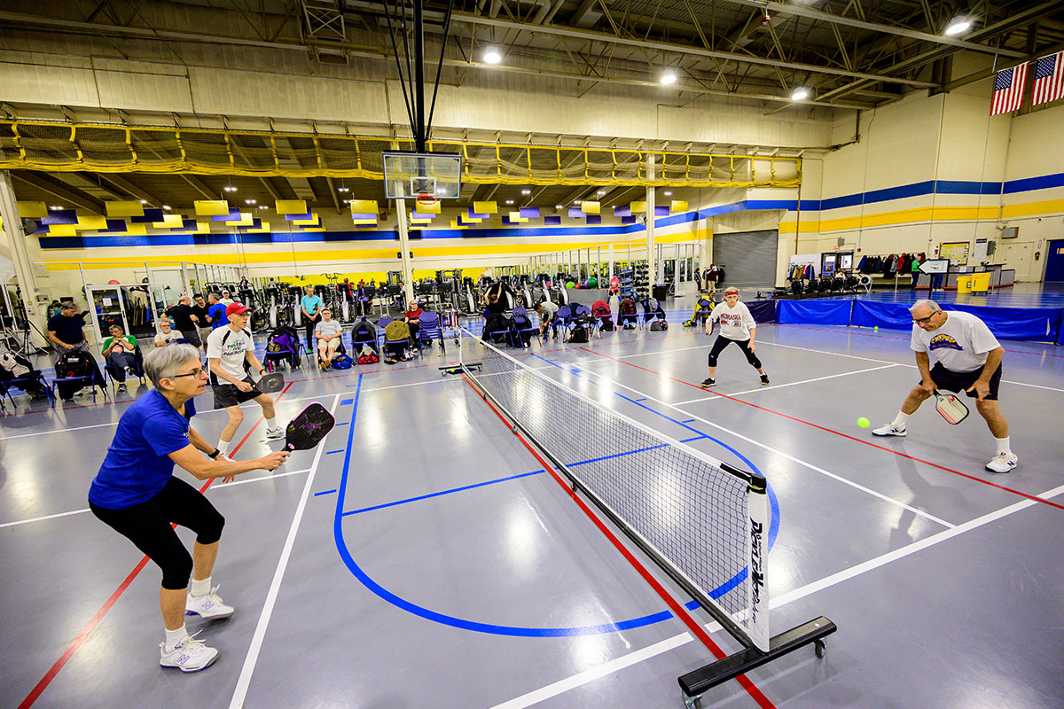 pickleball players on court
