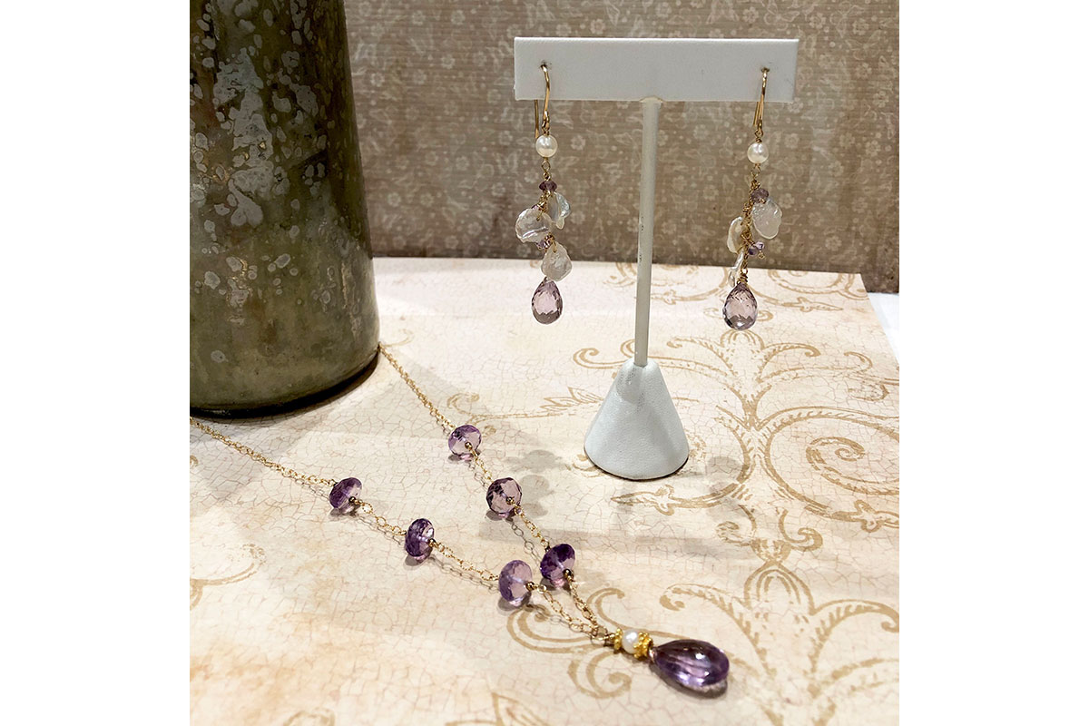 purple and gold jewelry