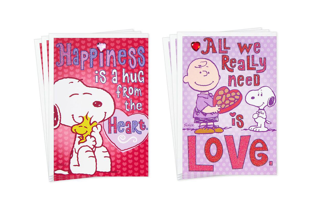 snoopy and charlie brown valentine cards
