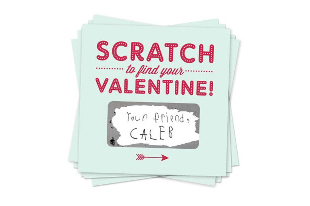 mint scratch-off valentine's day cards