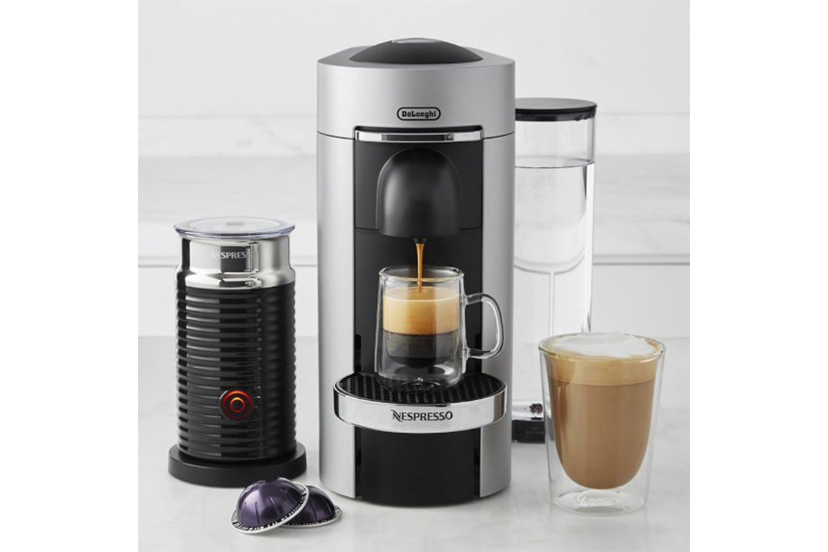 nespresso machine with latte