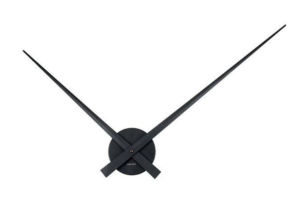 large wall clock in black with hands only