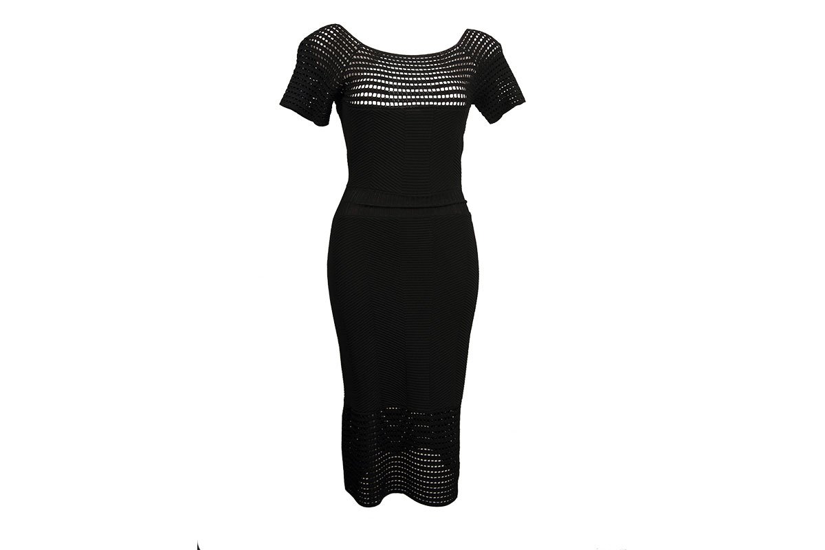 crochet black dress