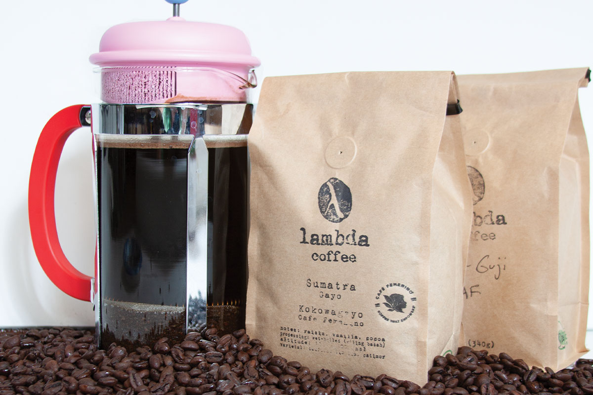 lambda coffee bags and beans