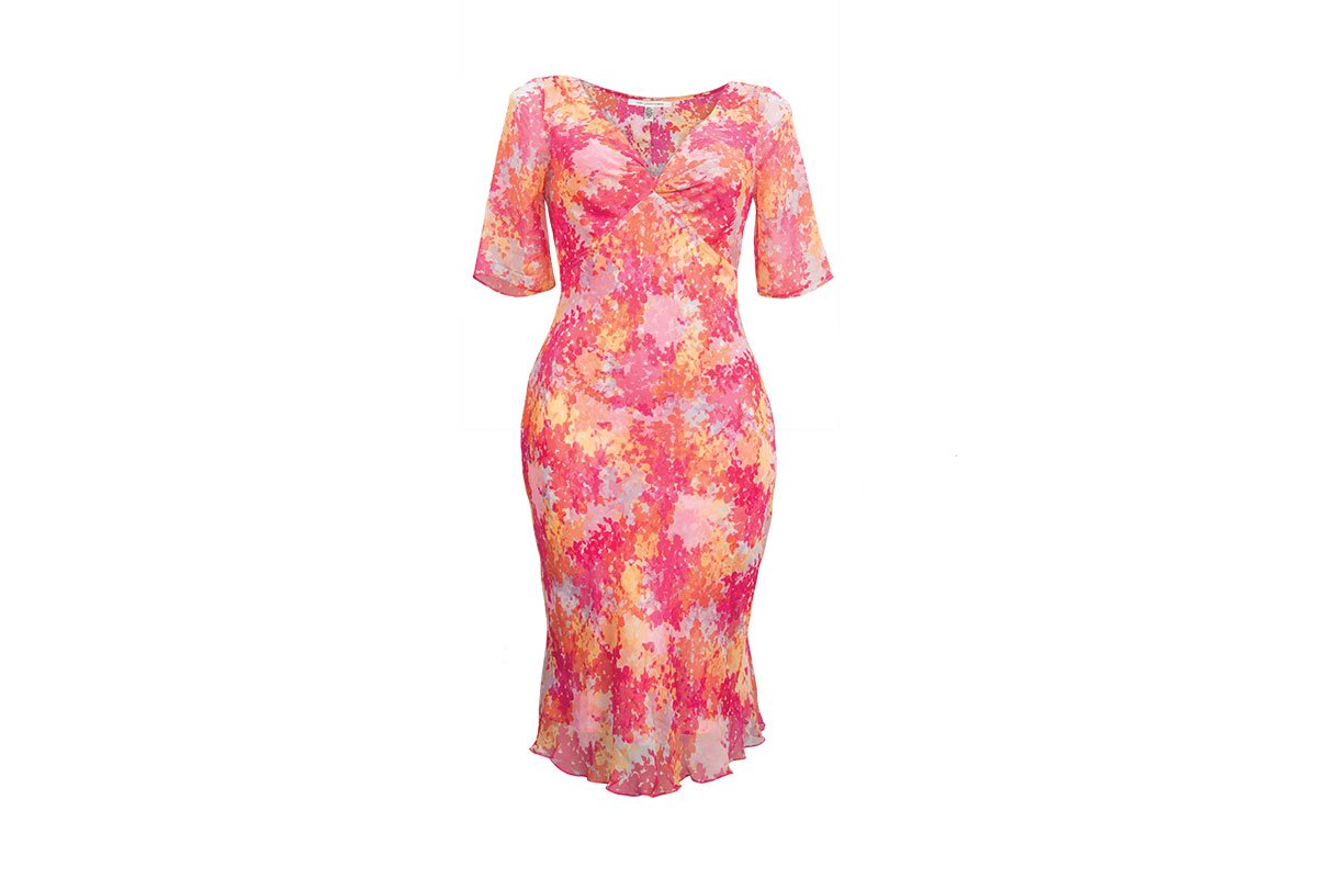 pink and floral dress