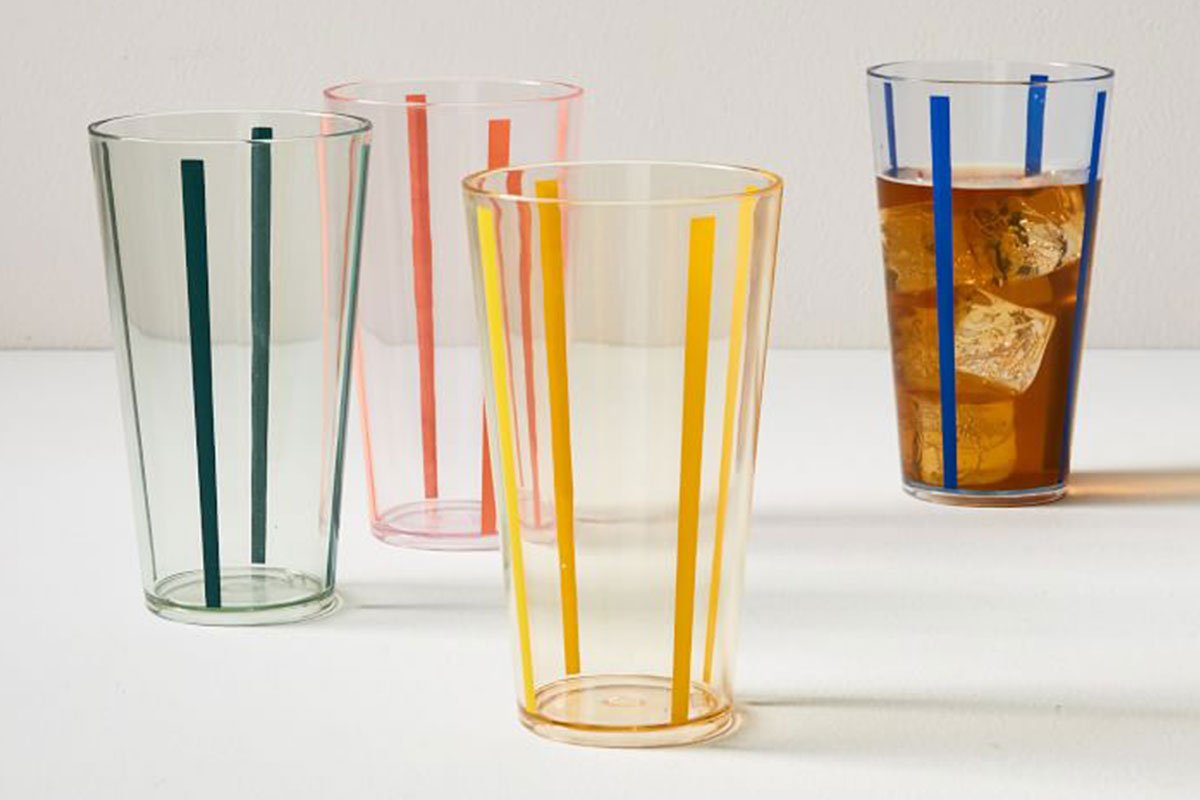 glasses with colorful stripes