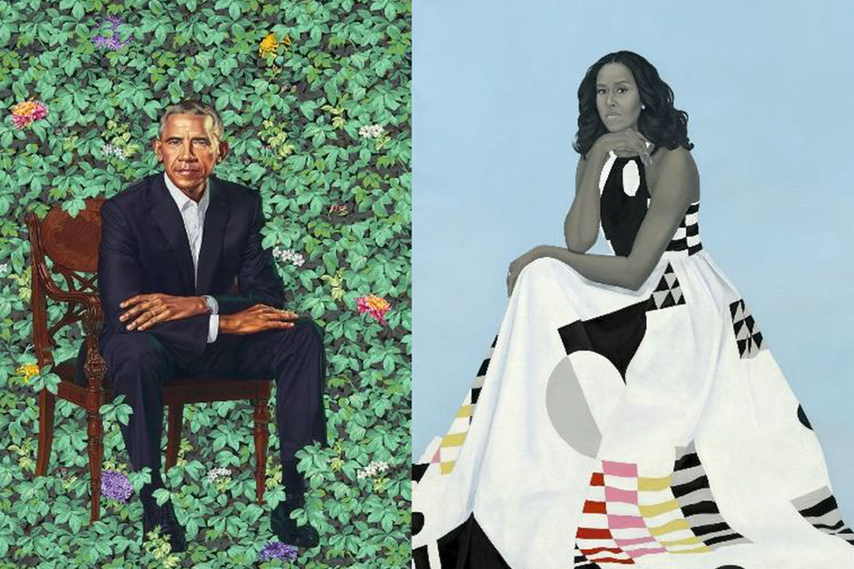 barack and Michele obama portraits from national gallery