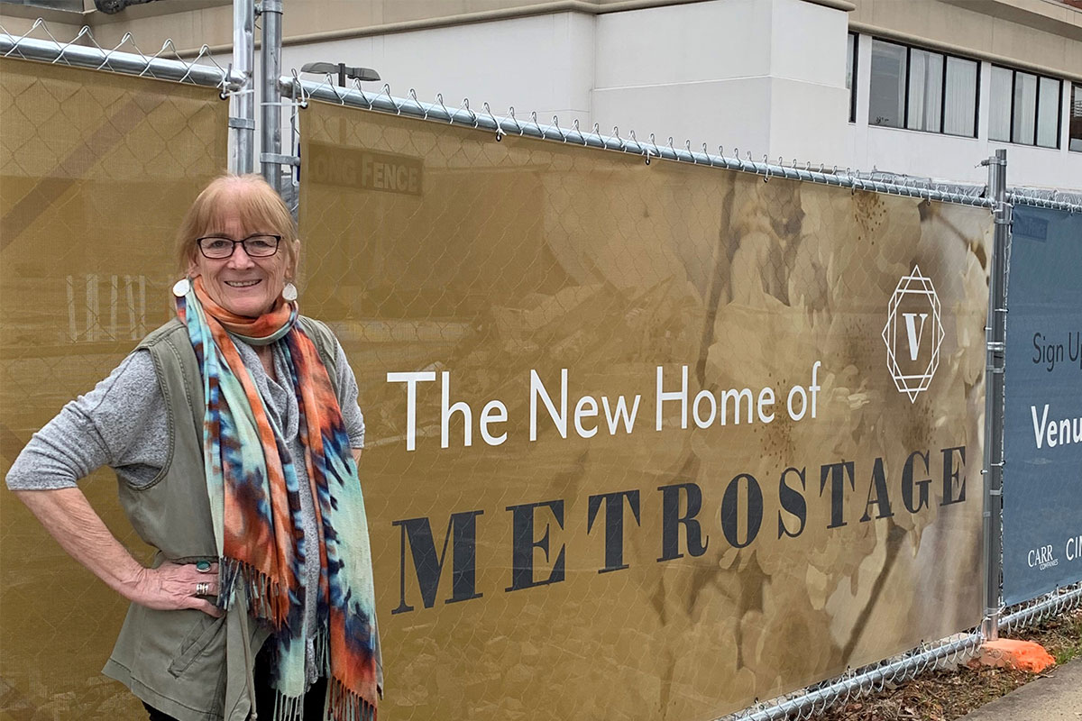 Carolyn Griffin outside the future location of MetroStage theater