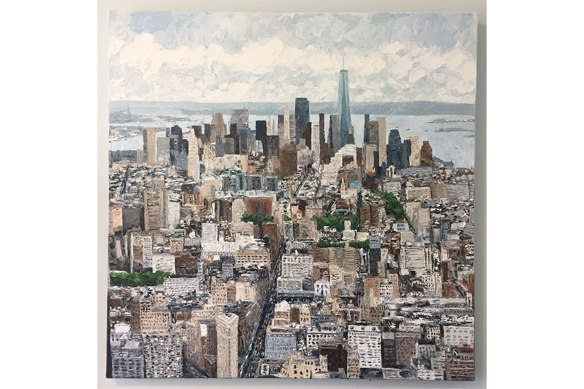 painting of New York city