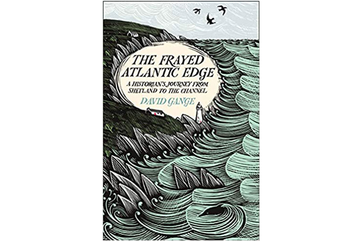 book cover with ocean illustration atlantic edge about kayaking coasts