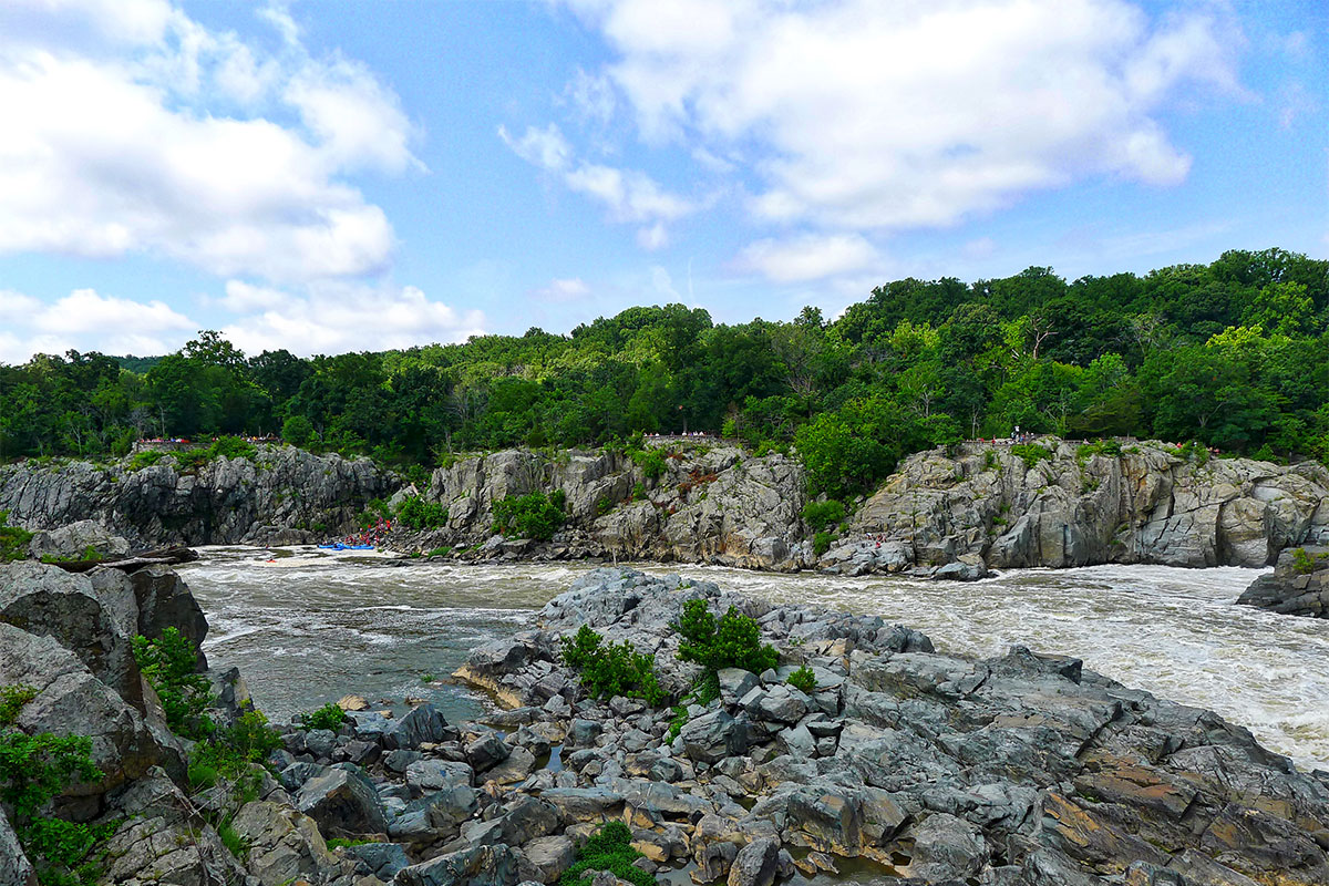 view of great falls from the maryland side of great falls park national park