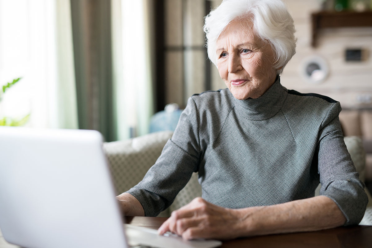 old woman on computer