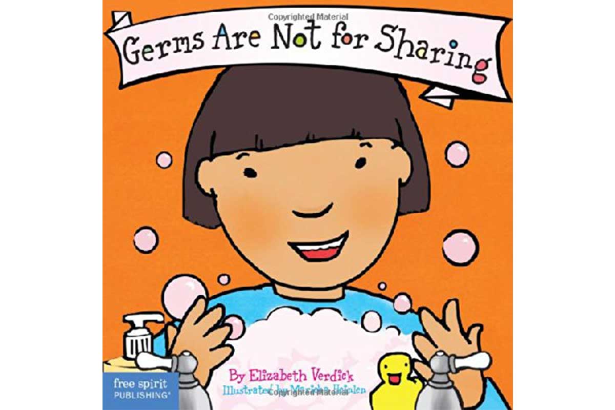 cover for germs are not for sharing orange with little girl on front