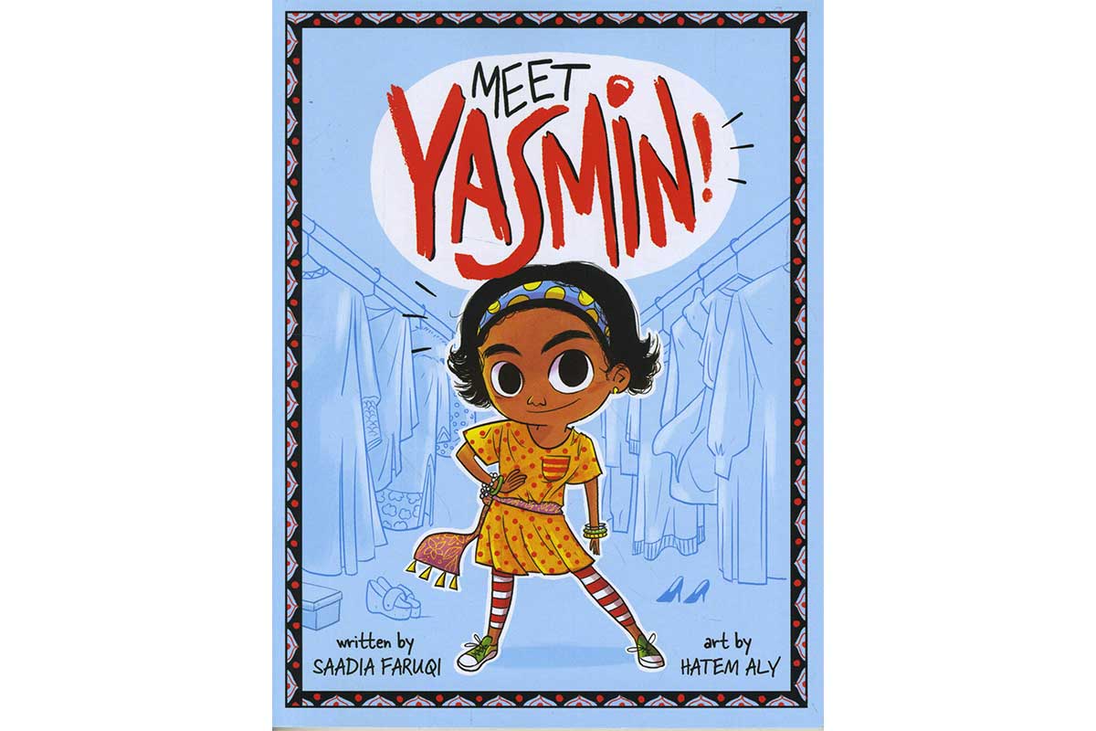 blue cover of meet yasmin children's book