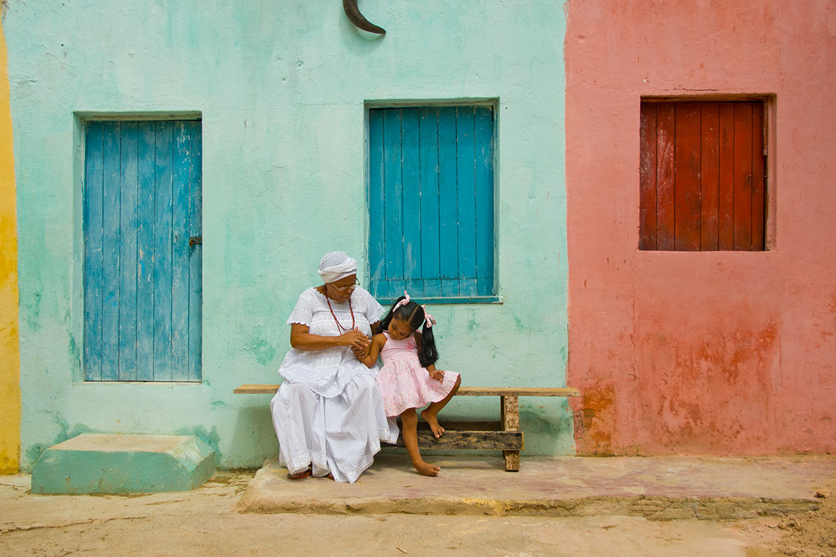 elderly woman and child in brazil