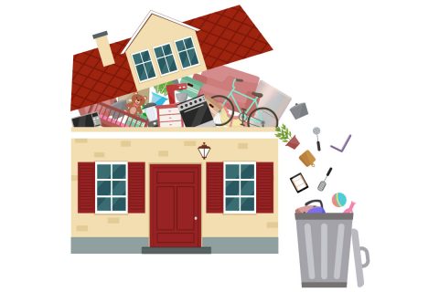 cartoon house being cleaned