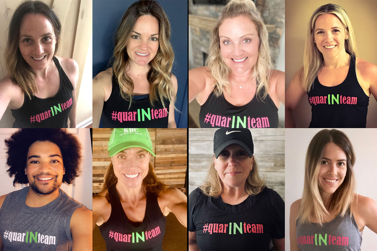 kelly's bootcamp team on zoom with new shirts