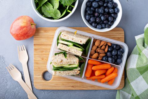 lunch packed into a container box