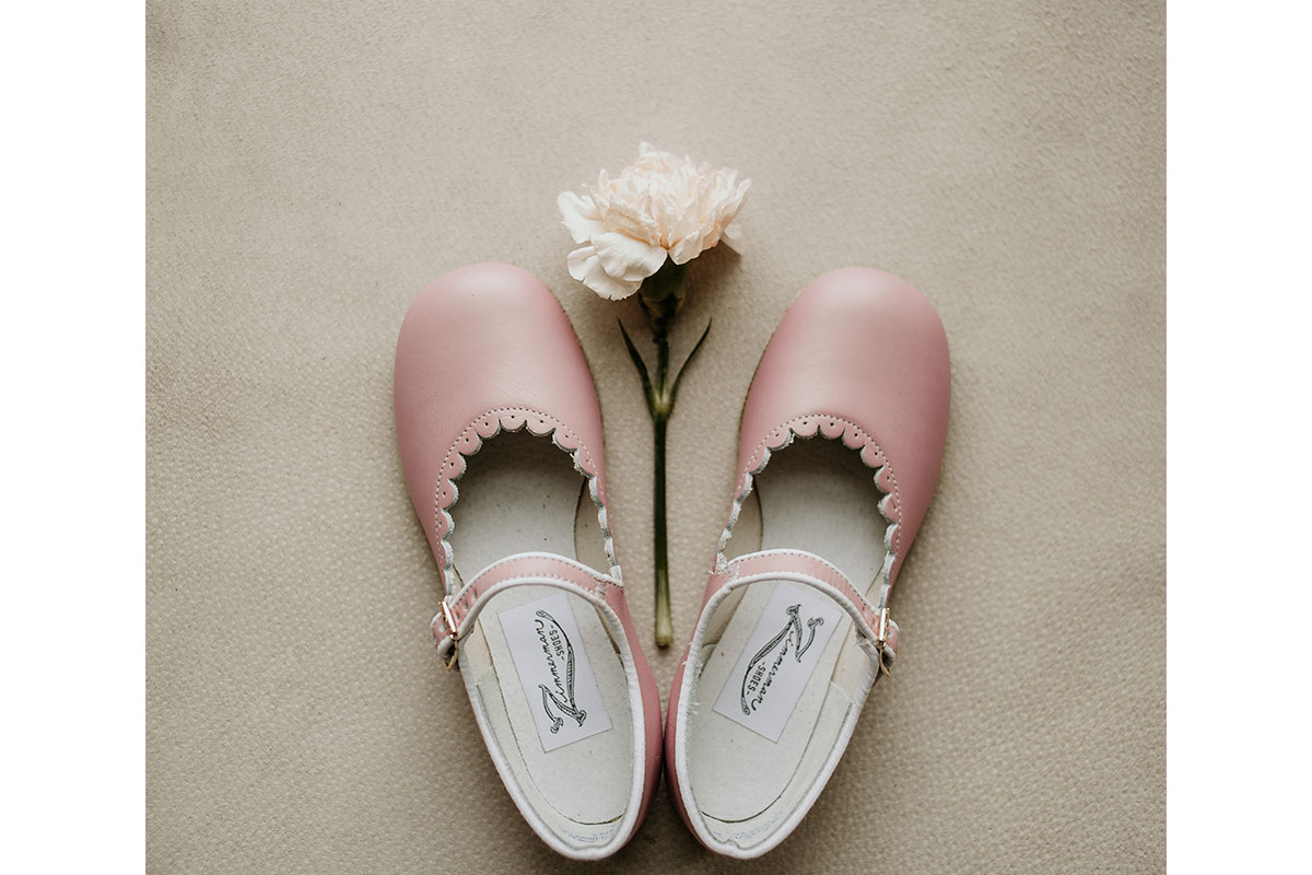 pink shoes with flower