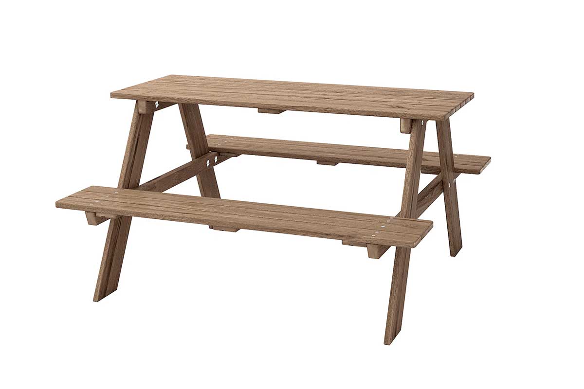 kids picnic table on white background