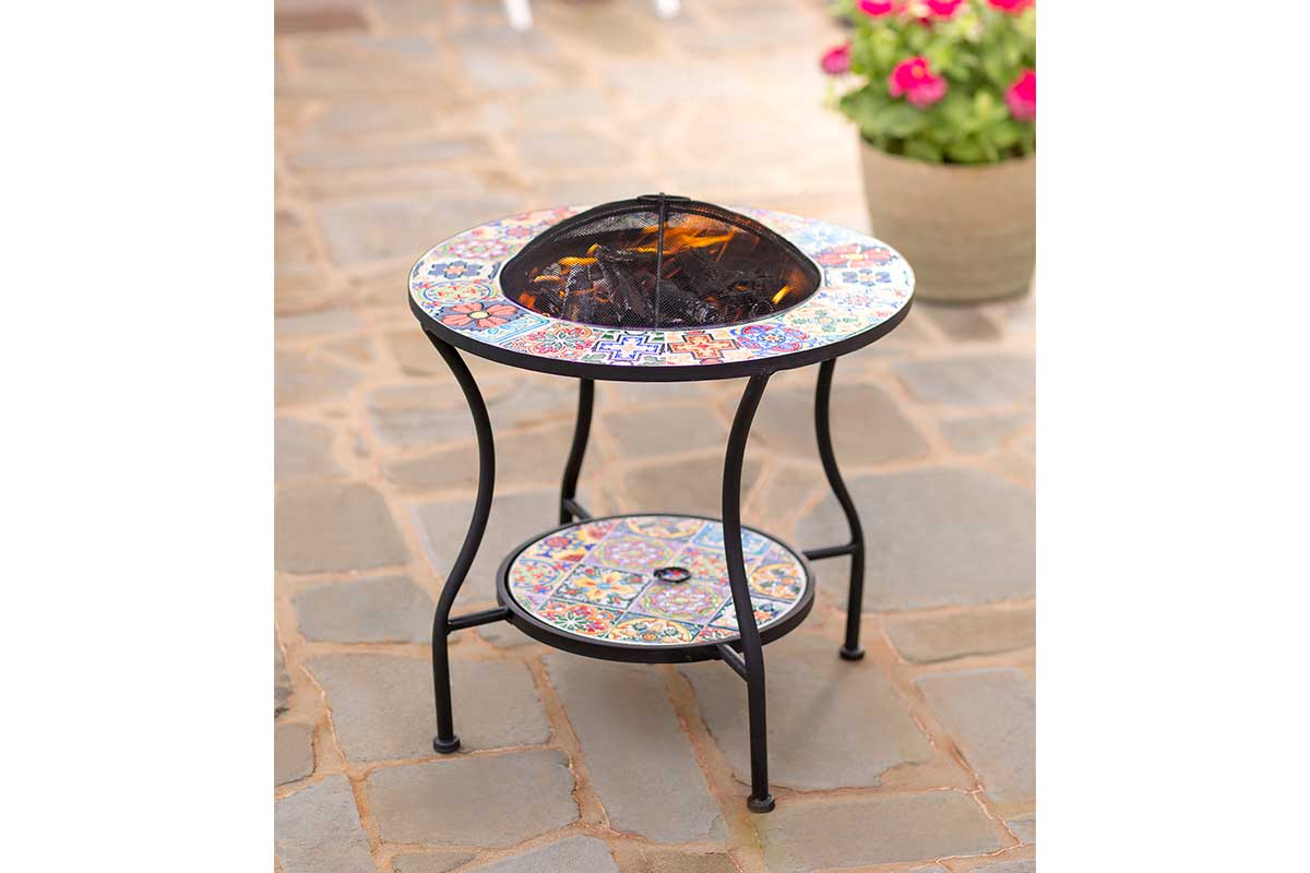 plow and hearth mosaic fire pit