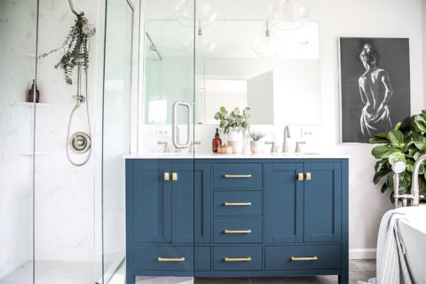 blue themed bathroom