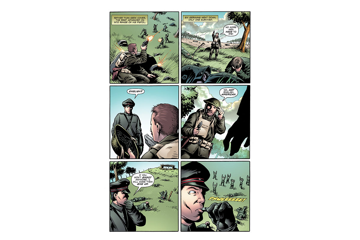 comic strip from ausa representing wwii