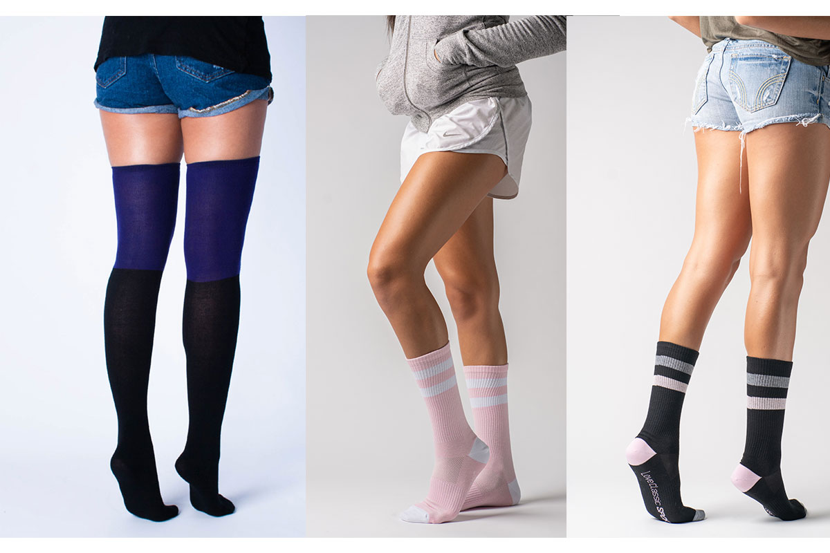 three legs with socks