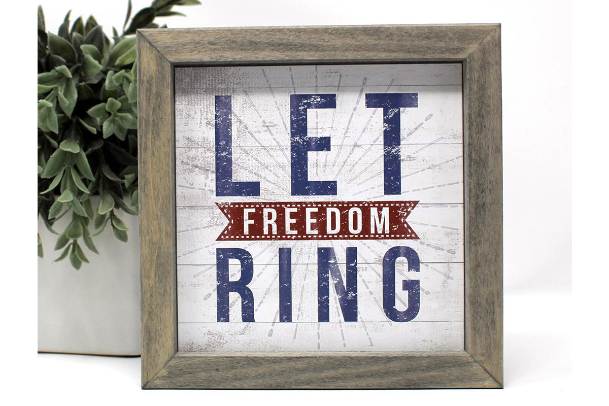 let freedom ring wooden sign