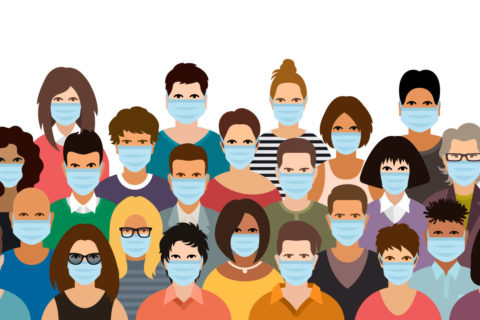 cartoon people with masks