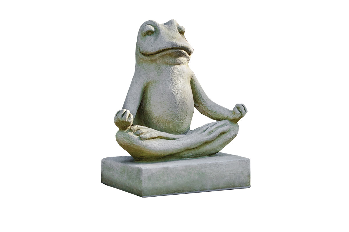 green frog sculpture
