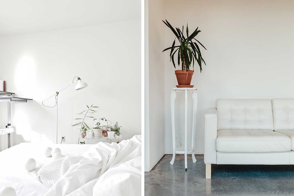 photos of white walls with white funiture