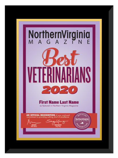 2020 Best Veterinarians Plaque