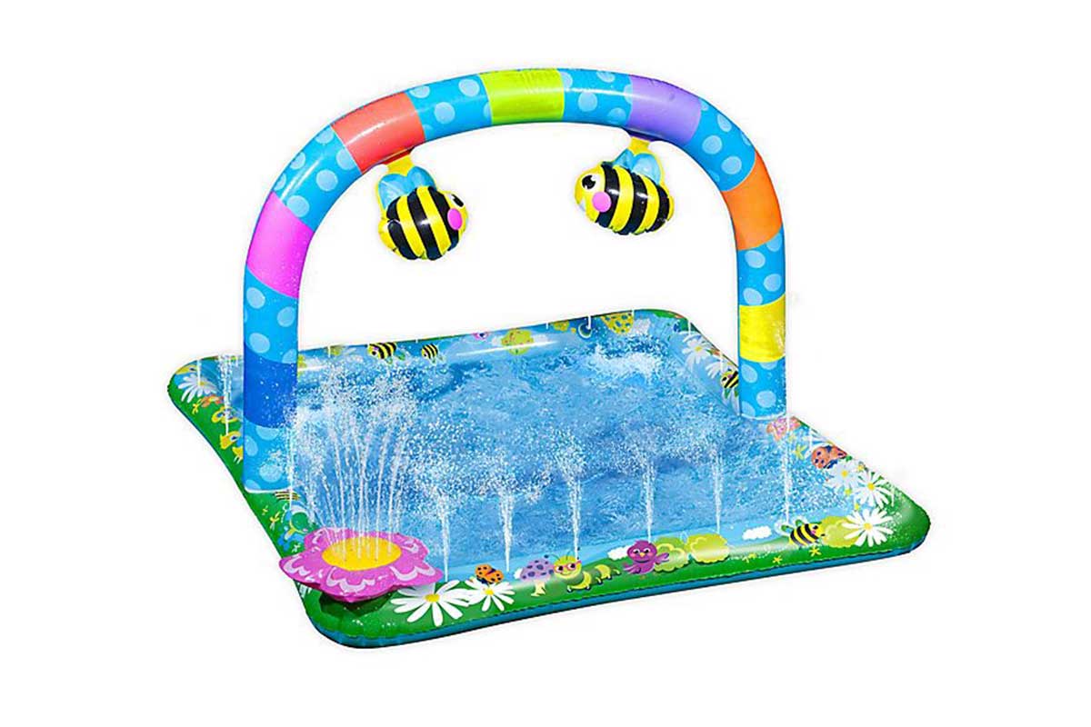 Splash mat with bees and flowers