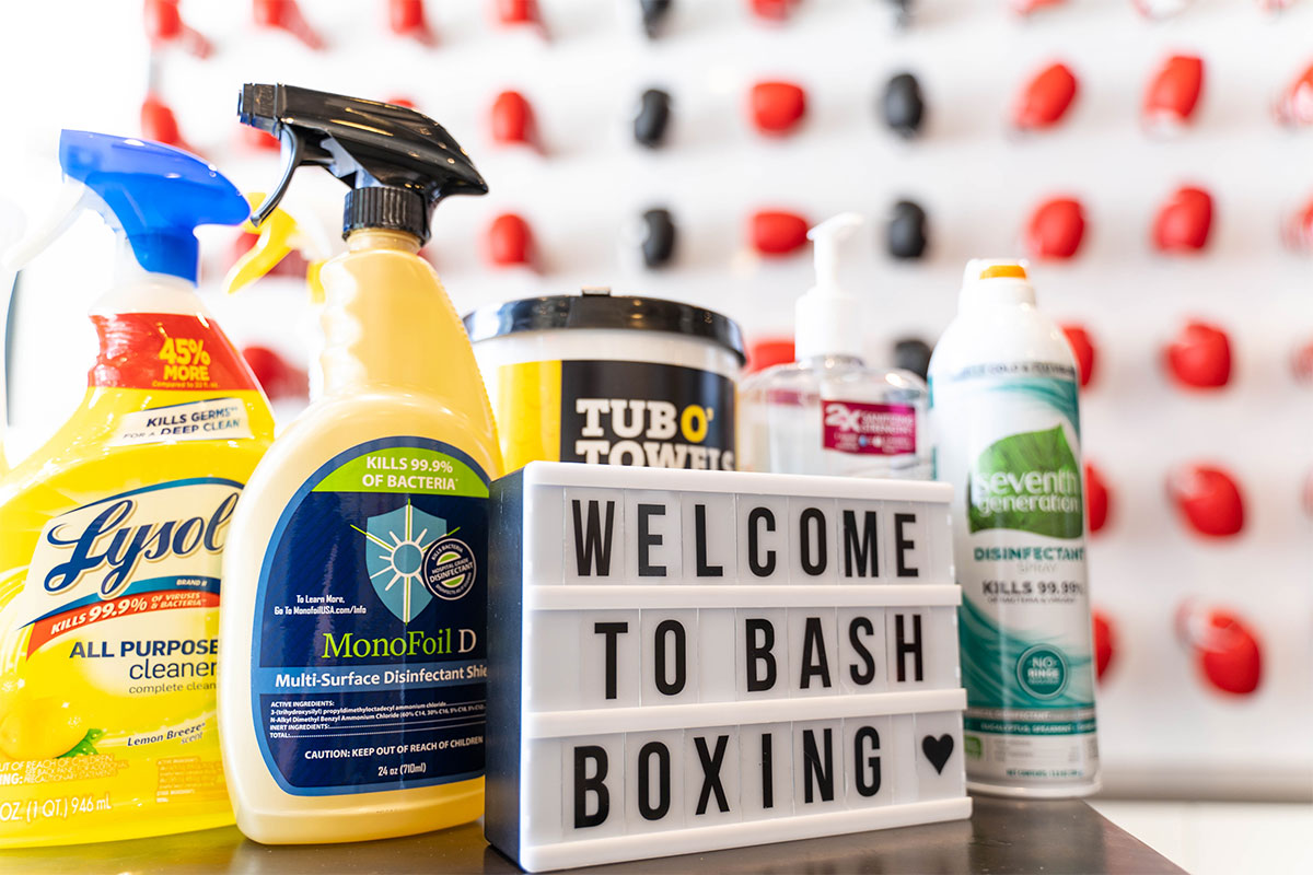 bash boxing cleaning supplies