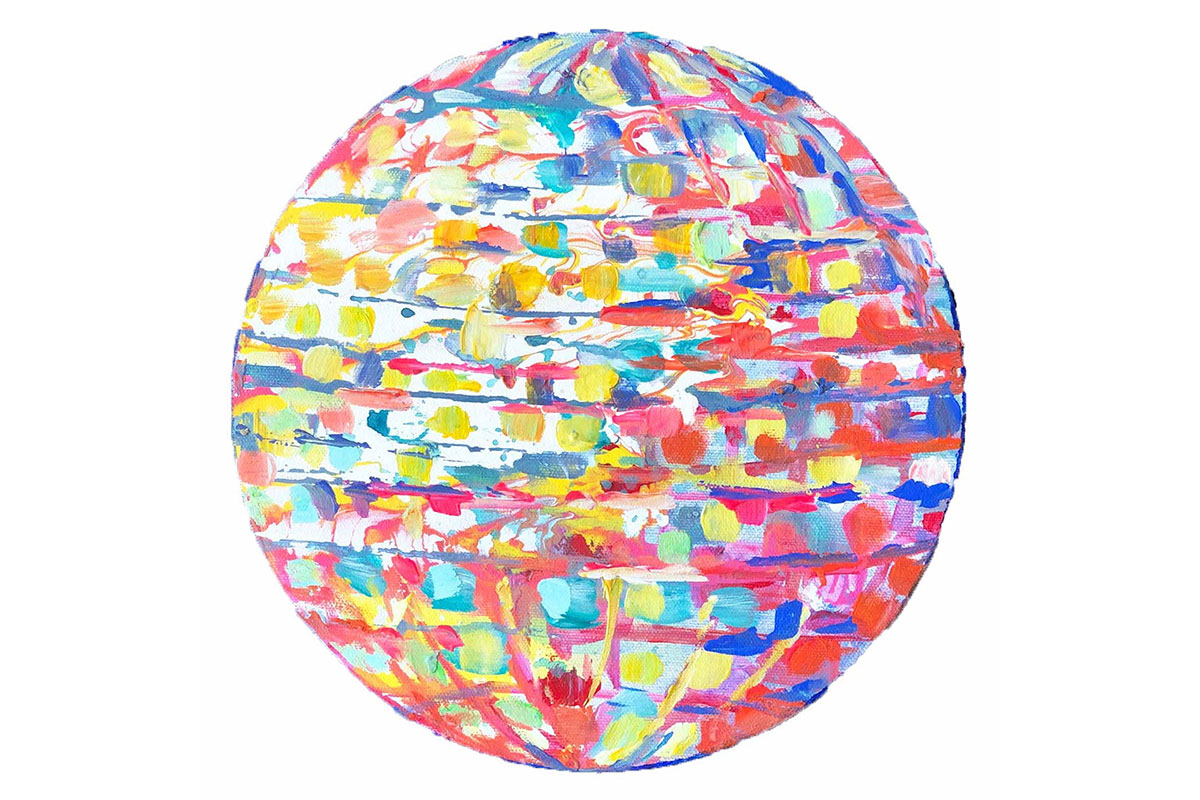 colorful disco ball painted