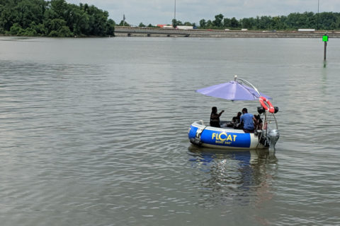 little round boat on potomac river