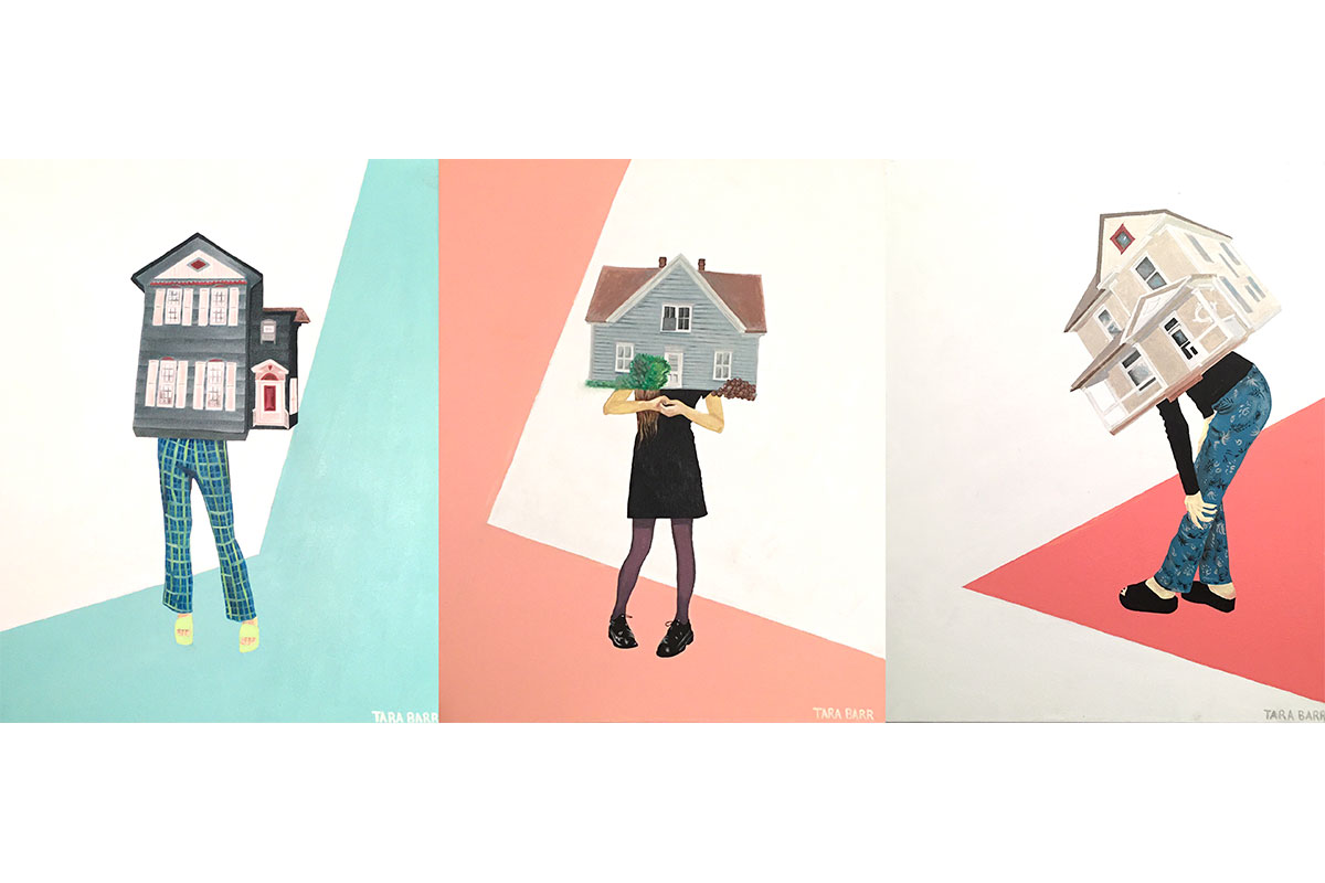 illustration of people stuck in houses