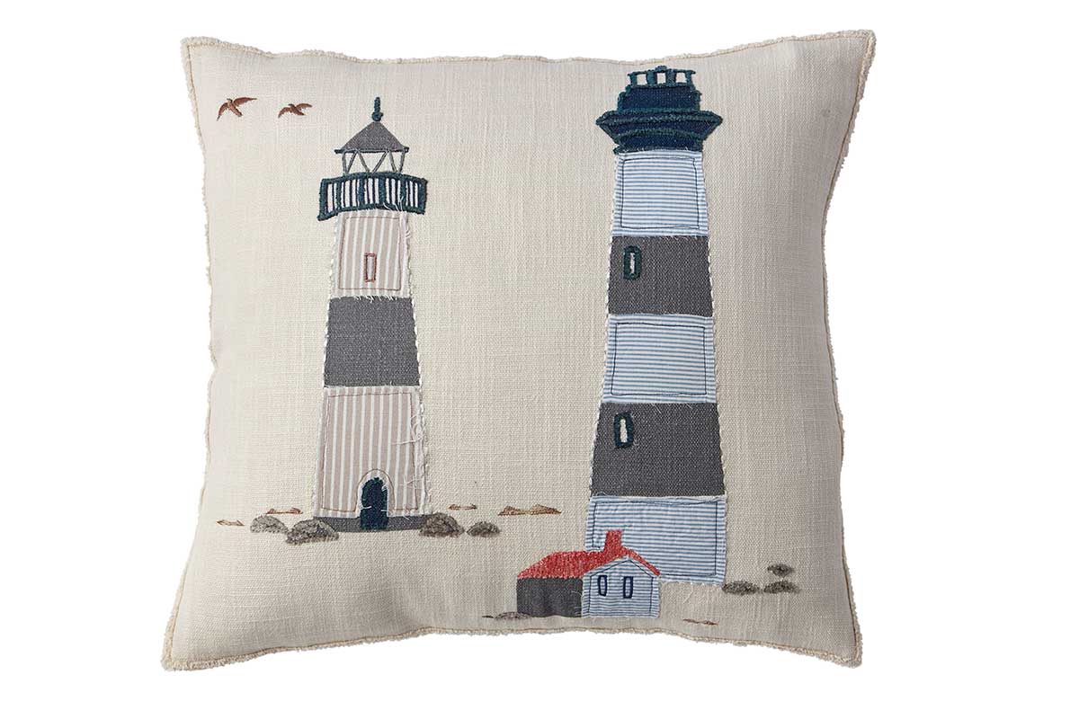 Pillow cover with lighthouses