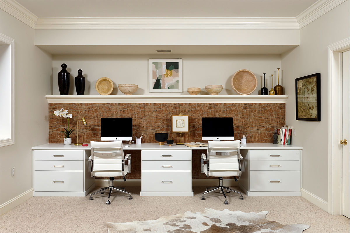 pamela harvey's main office space with two desks