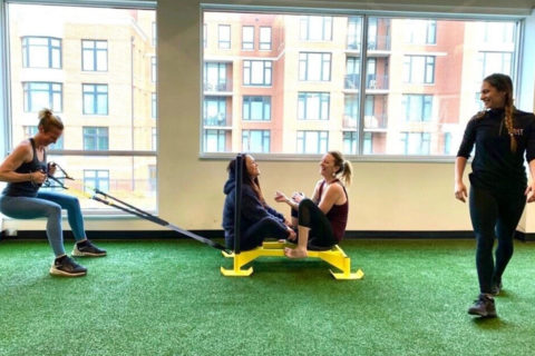 people at an indoor gym