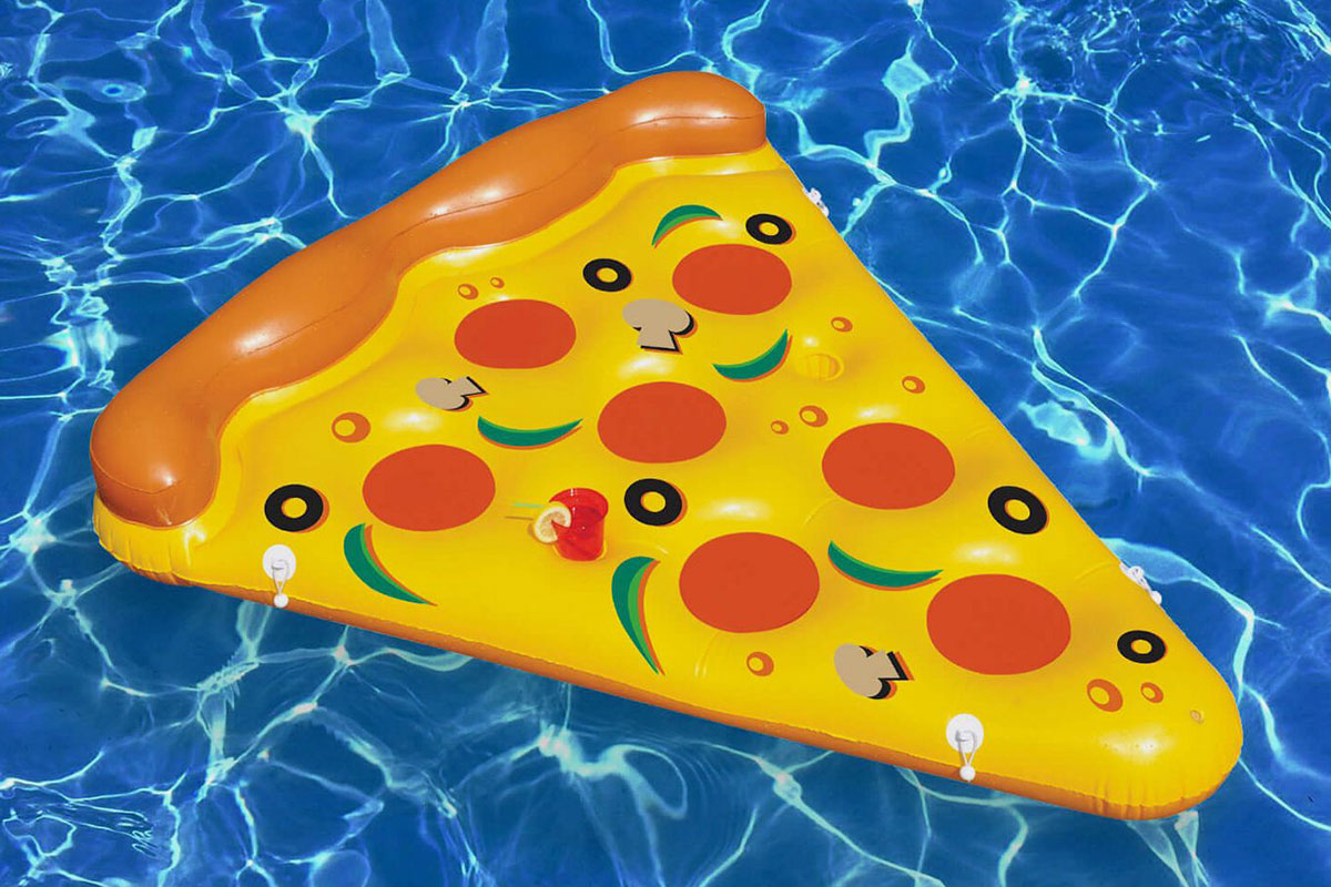 pizza float on the water