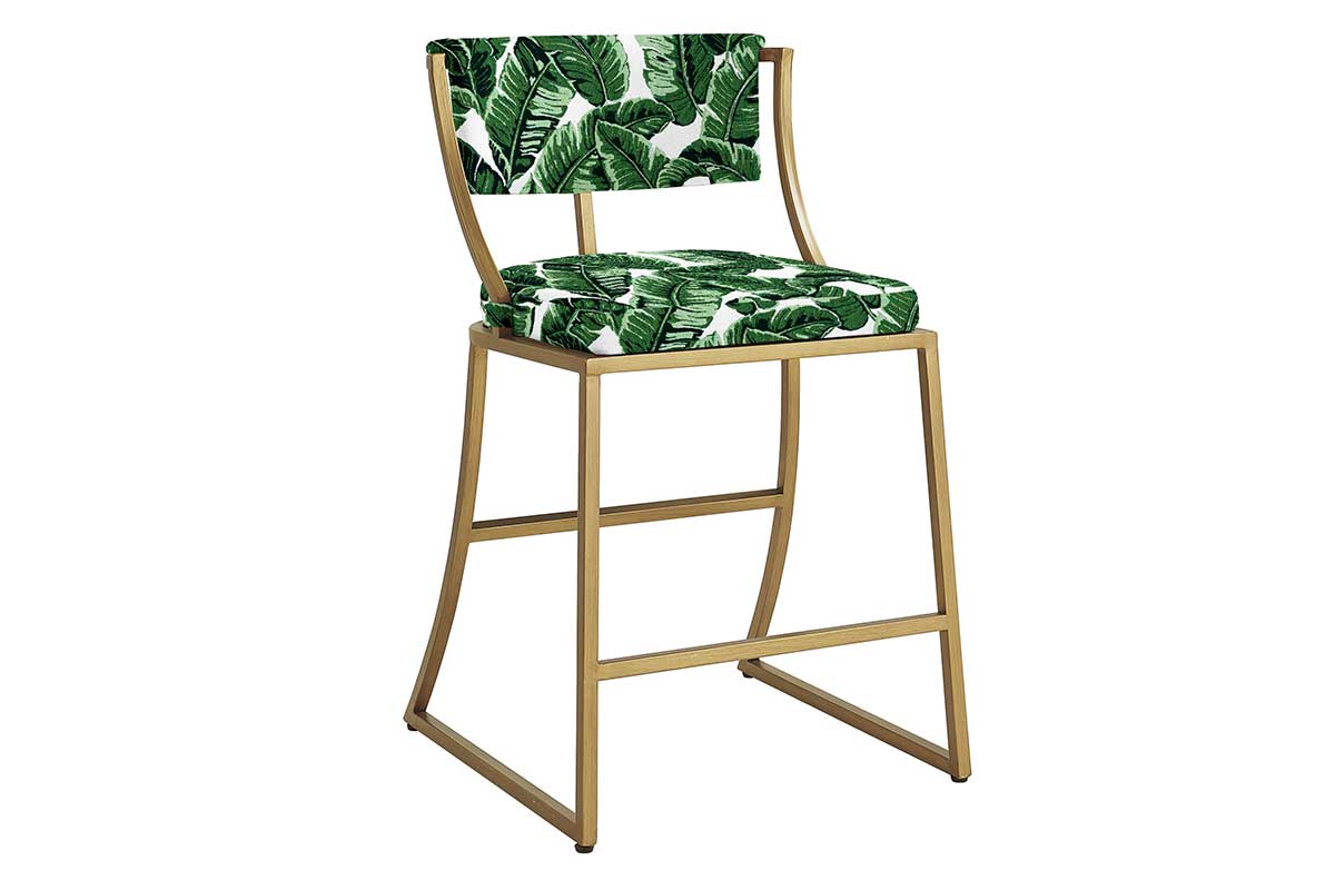 Tropical leaf counter stool