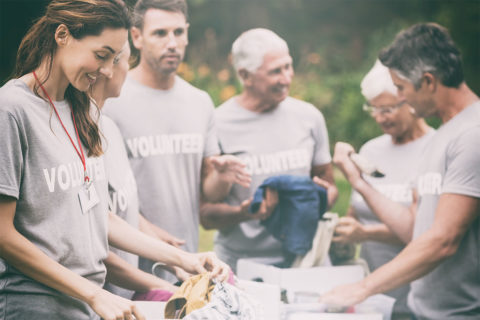volunteers in a circle