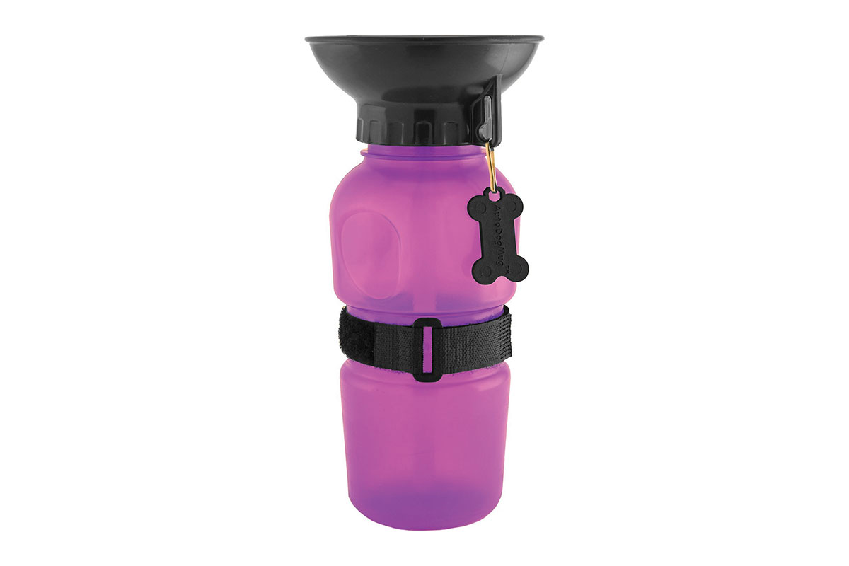 Purple travel bottle for dogs
