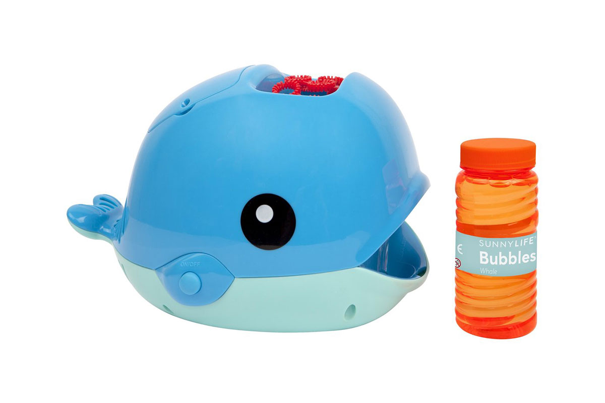 blue whale machine that blows bubbles