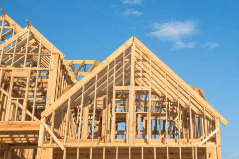 wooden frame of a house