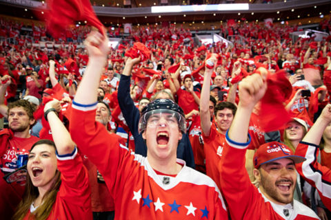 Washington Capitals fans cheering