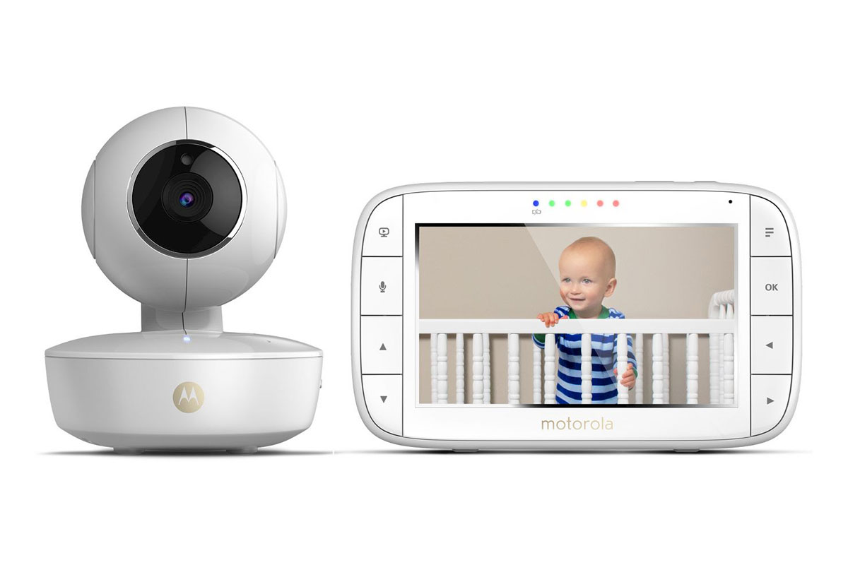 white baby monitor and camera